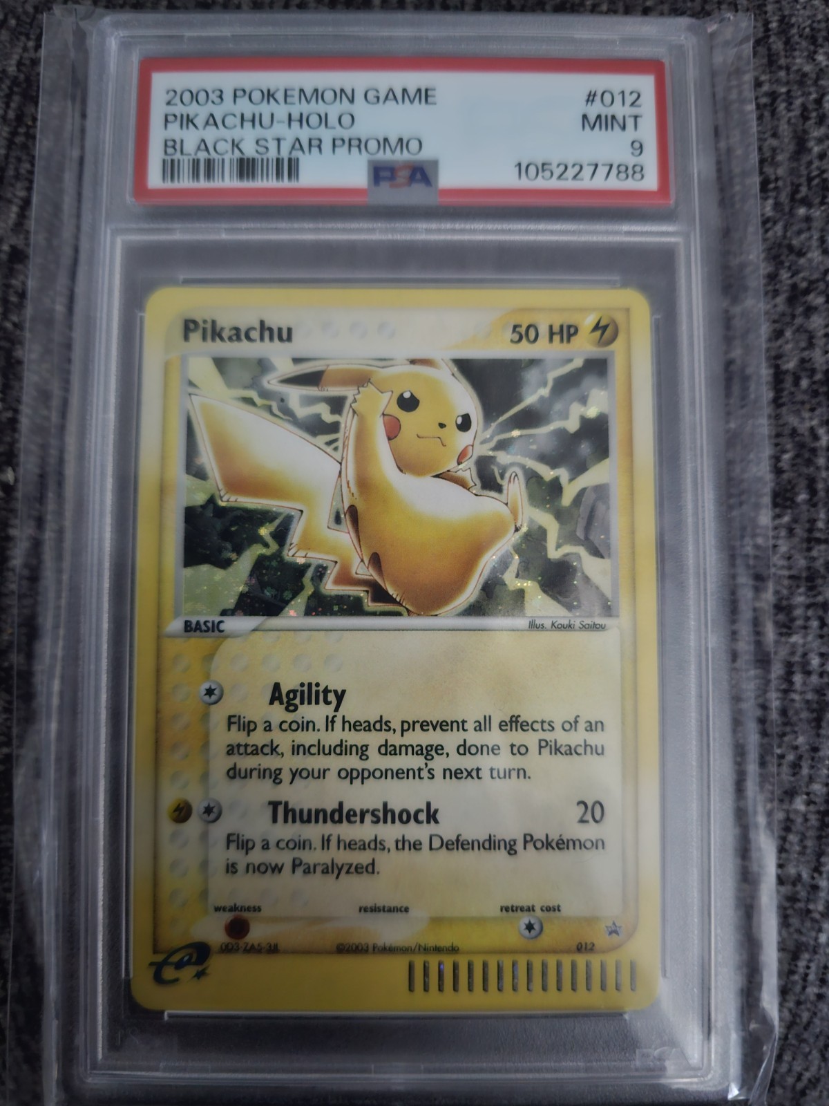 Pokemon TCG 2003 Pikachu #012 Black Star Promo Holo PSA 9