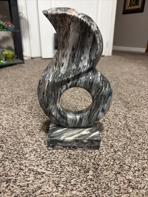 Vintage Leonardo Nierman LA FLAMA 11  Modern Abstract Art Sculpture Gray Stone