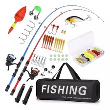 2 Pack Telescopic Beachcaster Fishing Rods Sea Fishing Beach Pier Travel Rod New