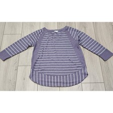 Sonoma Women's Striped Waffle Knit 3/4 Sleeve Casual Tunic Shirt Top Size S