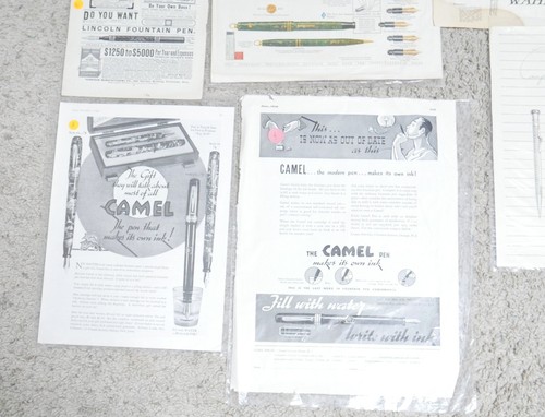 14 Vintage Wahl Eversharp, Camel &Lincoln Fountain Pen Magazine Ads - 1902-1930s - Picture 3 of 5