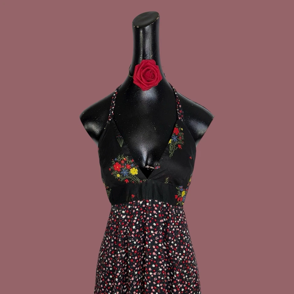 Jack от BB Dakota смешанный цветочный с бретелью через шею макси платье размер маленький - Изображение 3 из 4