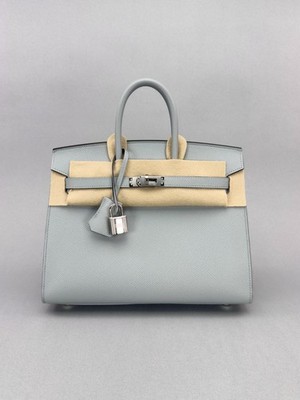 Hermes Birkin 25 Sellier Epsom Blue Glacier Palladium Hardware W Stamp 2025