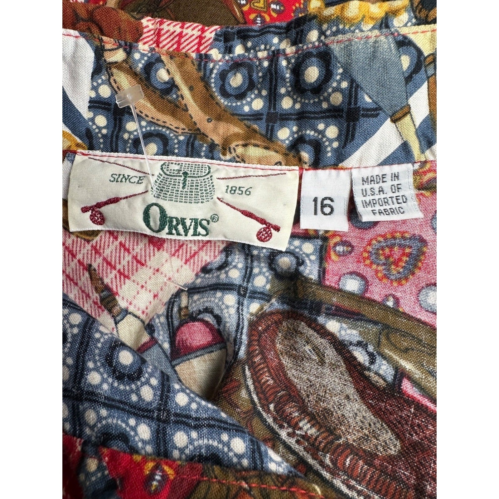 Orvis Patchwork Print Button Down Shirt Long Slee… - image 3
