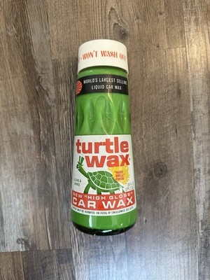 Vtg Pre-UPC Turtle Wax Liquid Car Polish 1970s Half Empty Clean Looking Glass