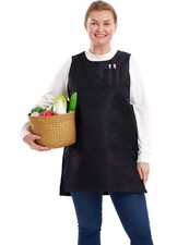 Plus Size Apron For Women With Pockets Cotton Linen Cobbler Smock Baking