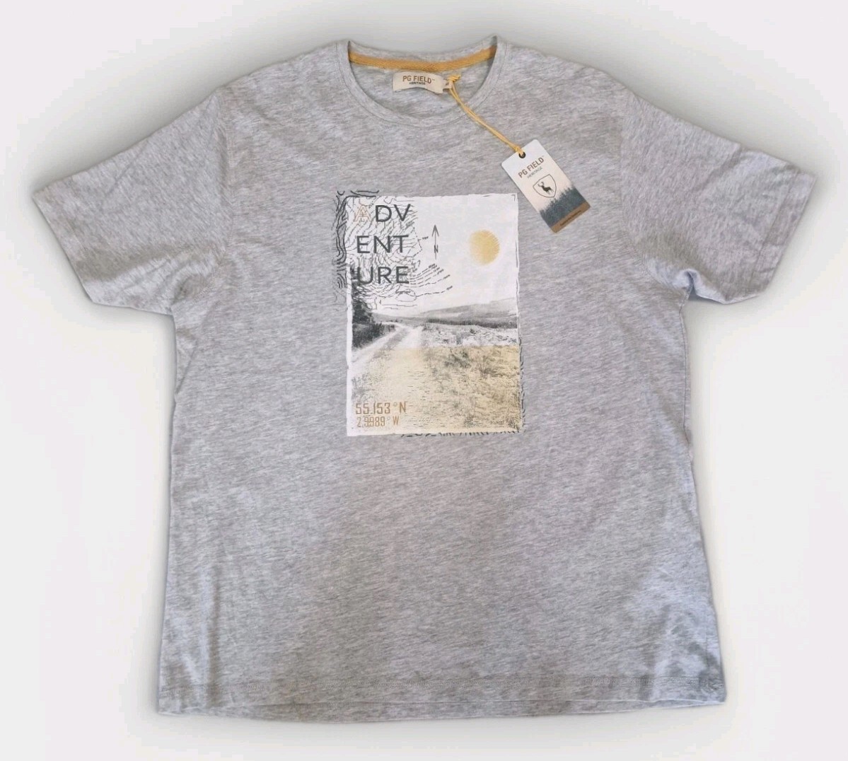 PG Field Heritage Adventure T Shirt BNWT Grey Men's Size M RRP £24