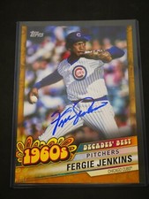 FERGIE JENKINS 2020 TOPPS DECADES' BEST JUMBO BOXLOADER /10 SIGNED BECKETT COA