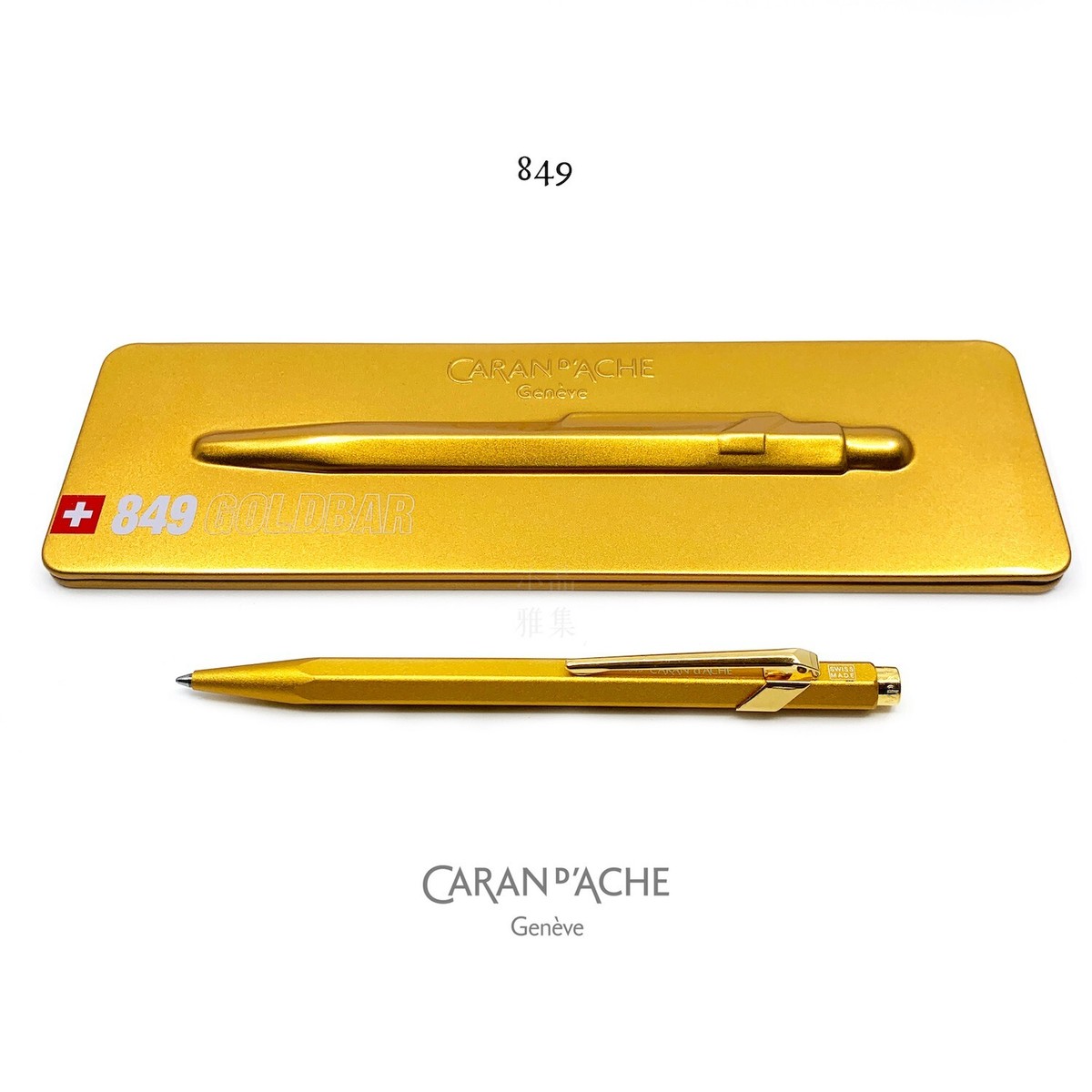 Caran d'Ache Metal Collection Line 849 Gold Bar Ball point Pen | eBay