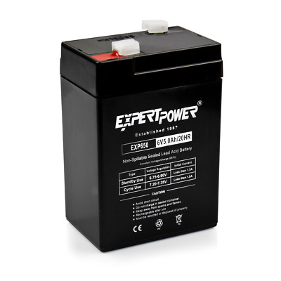 6 Volt 5Ah Sealed Lead Acid Multipurpose Battery for Alarms, Motorcycles, ATVs