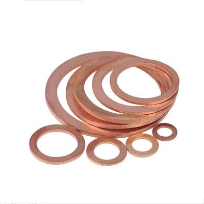 #ad M5M6M8M10M12M14M16M18 bis M48 Solid Copper Flat Washer Ring Metal Sealing Gasket AU $142.25