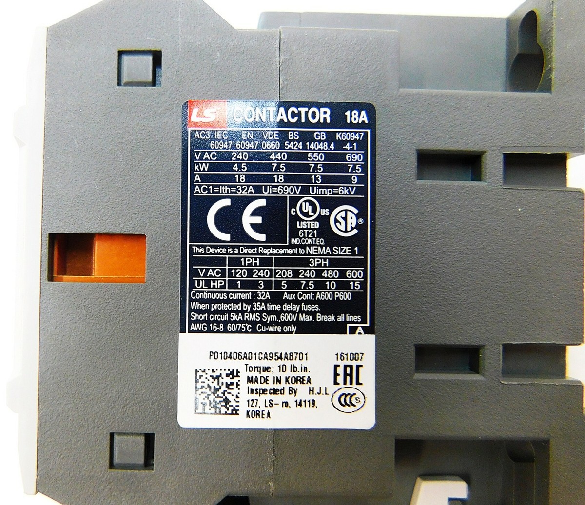 LSis Motor Starter 1 HP, 480V – Mit Überlastschutz, Nema Size 0