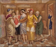 The Fitting Room By Kenneth Hayes Miller  - Quality Matte Print - FRAME ME