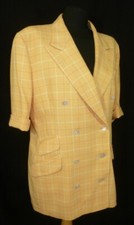 Austin Reed Vintage Yellow Check Wool Moth Of The Bride Jacket Uk 14 Eu 42