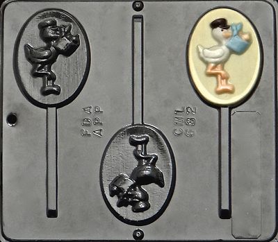 Stork Pop Lollipop Chocolate Candy Mold Baby Shower  682 NEW