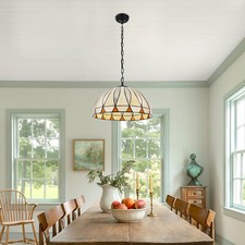 Stained Glass Shade Chandelier Tiffany Style Lamp Hanging Ceiling Pendant Light