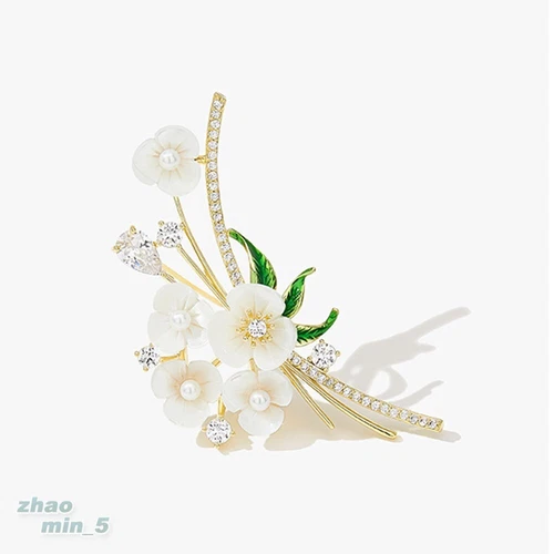 Vintage Blume Perle Brosche Anstecknadel Kristall Strass Schmuck Hochzeit Party Geschenke - Bild 5 von 7