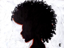 Quadro arte afroamericana originale donna ragazza cioccolato nigeriana 6 х 8"
