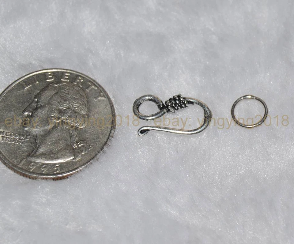 Sterlings Silver Hook Bead Clasp Connector For Necklace Bracelet Jewelry Making - Image 3 of 4