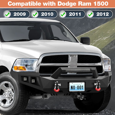 Steel Front Bumper with Winch Plate & LED Lights For 2009-2012 