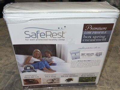 New SafeRest Queen Hypoallergenic Waterproof Bed Bug Mattress Protector Full Zip