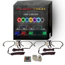 RGB Angel Eye LED Halo kit with IR Remote for 2004-2012 GMC Canyon Headlights