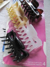 4 Goody Medium Tabitha Claw Clips Hair Jaw Plastic Black Brown Frosted Clear Tan