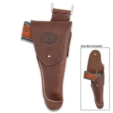 US M1916 Full-Size Pistol Holster - Fits 1911 Colt - Genuine Leather Belt Bag