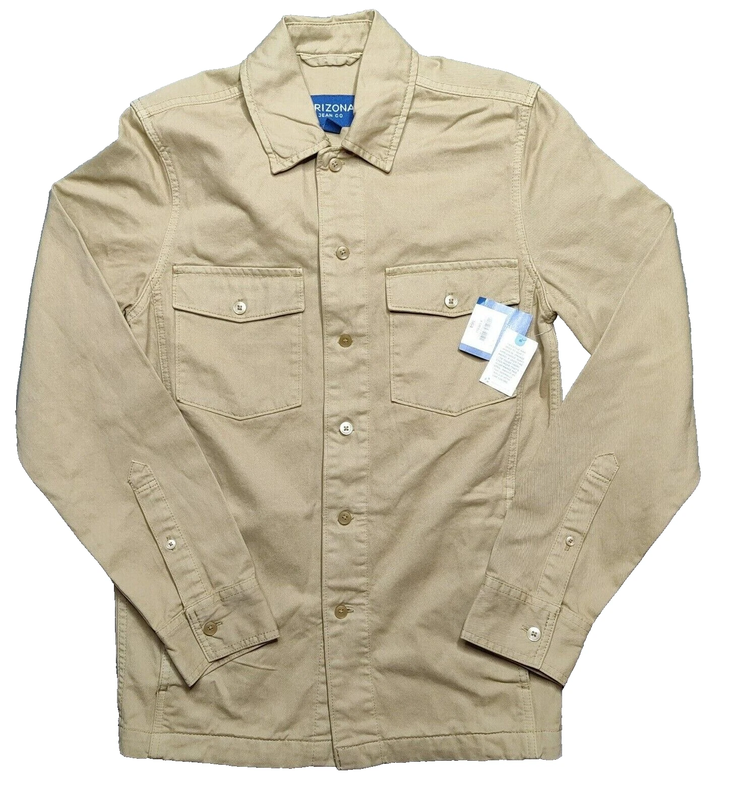 Arizona Jean Co Men XS Valley Forge Tan 100% Cotton Denim Chore Jacket NEW