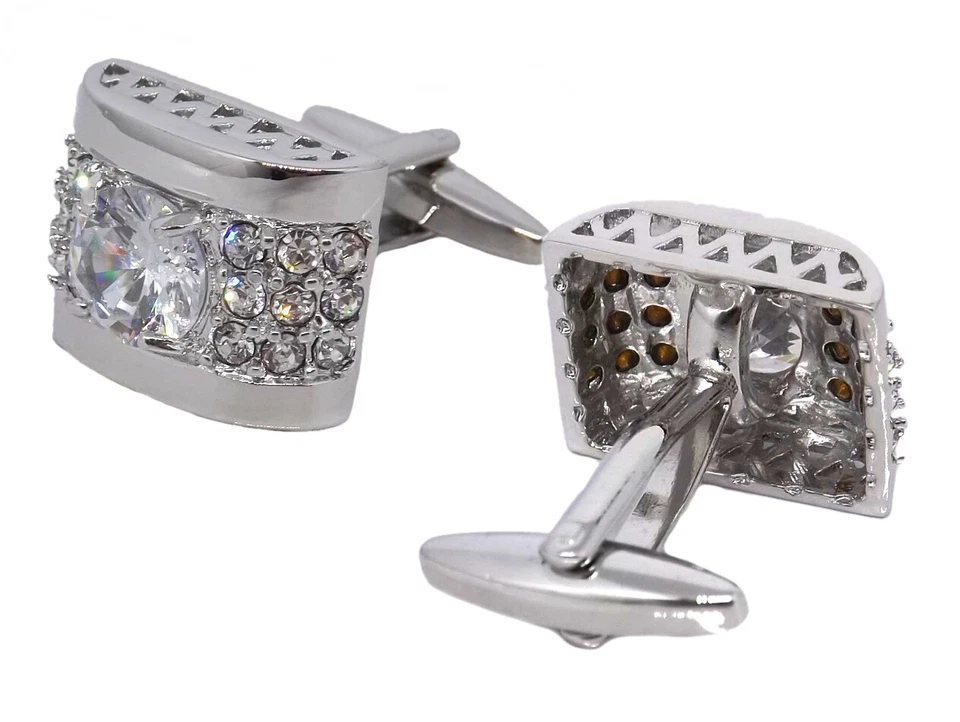 Bracelete de presente masculino incrustado com gema Swarovski cristalina em uma caixa de presente personalizada - Imagem 3 de 4