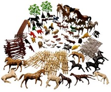 Lot of 101 Marx/Vtg Pieces Prehistoric Dinos Animals Fencing Camels Pigs Horses