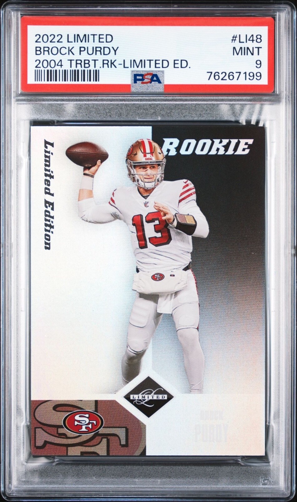 2022 Panini Limited Brock Purdy 2004 Tribute Limited Edition #LI48 PSA 9 49ers
