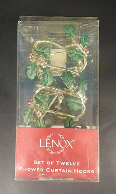 Lenox Holiday Holly Berry Shower Curtain Hooks Christmas Home Decor u-10C