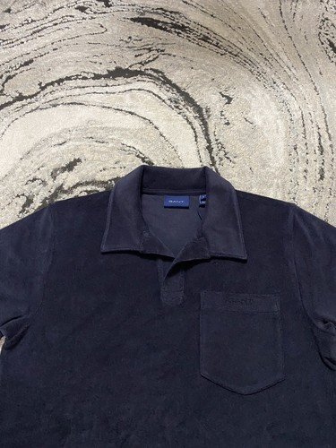 Gant Terry SS Pique Polo Shirt Evening Blue BNWT Size Small Men’s 2063014-433 - Picture 2 of 9
