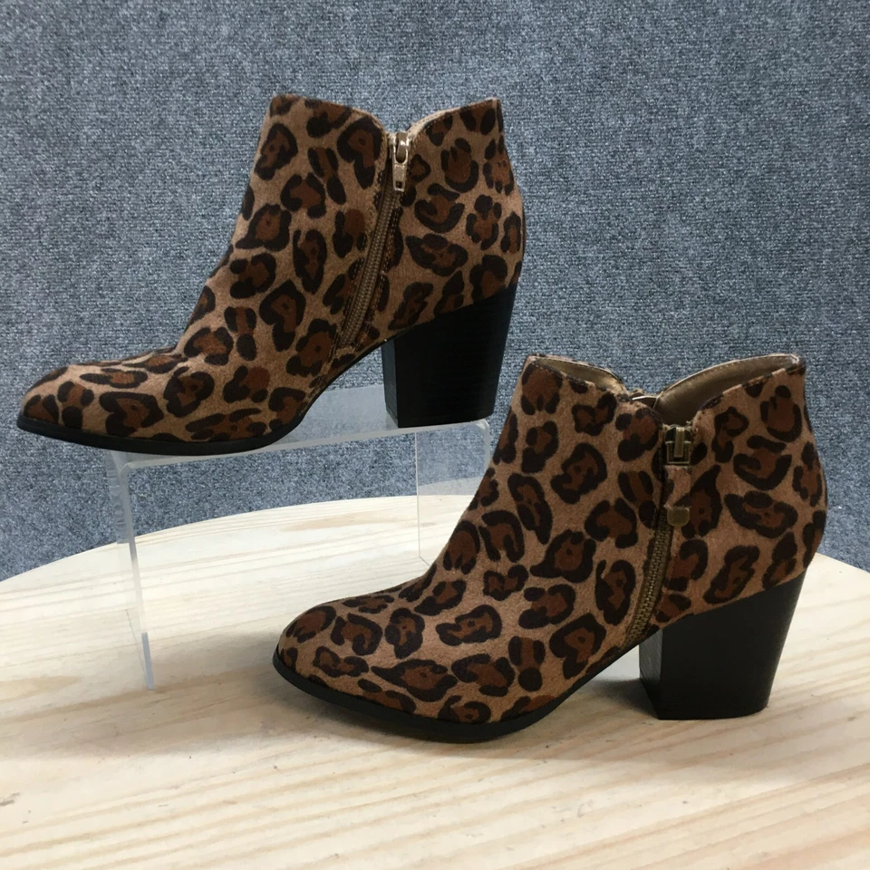 Botas Style & Co Femininas 8 M Masrinaa Botas de Tornozelo Couro Marrom Zíper Lateral Bloco - Imagem 2 de 4