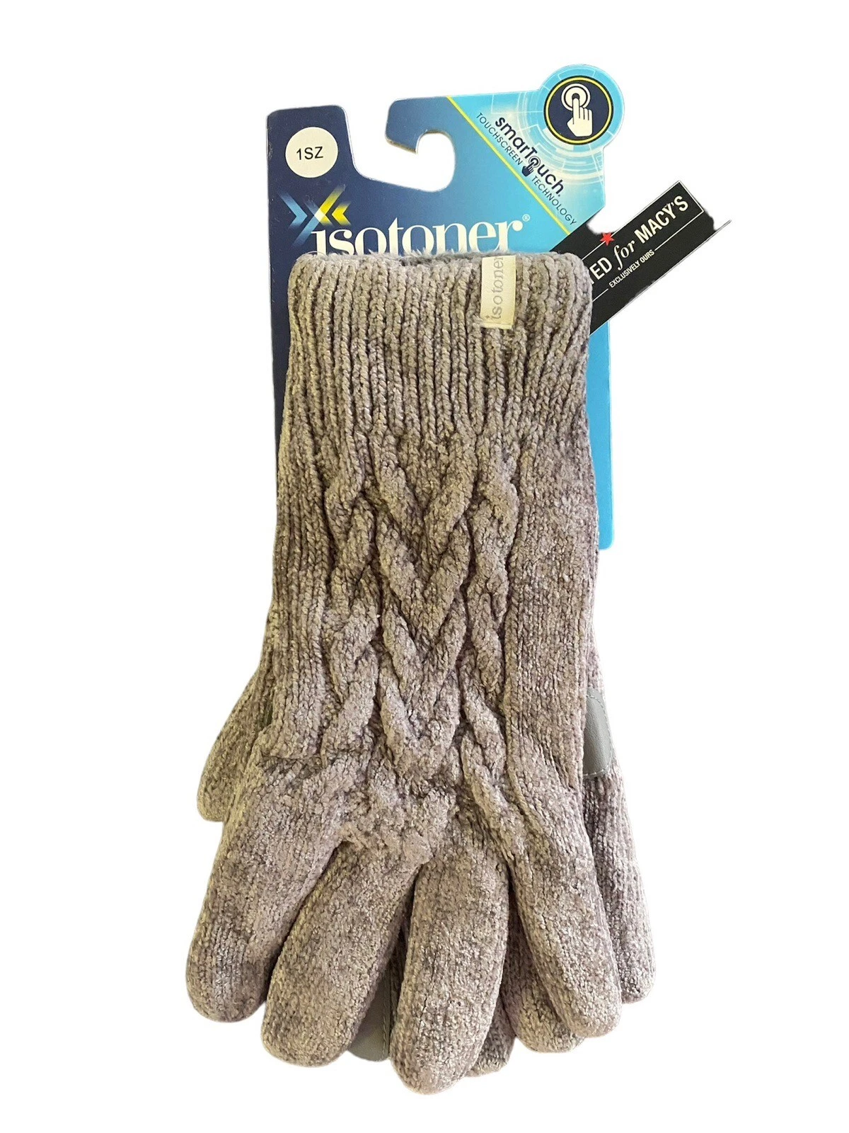 Isotoner Women’s Gloves Winter Accessory With Smarttouch Technology Grey Knit