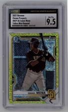 2021 Bowman Chrome 1st Ismael Mena Yellow Mini-Diamond 15/75 CSG 9.5 Mint Plus
