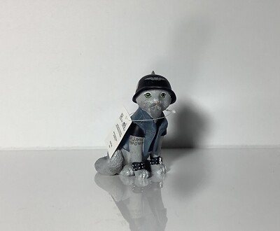 The Hamilton Collection  Flea Bag   Live Fur-ee & Ride Hard Biker Cat Figurine
