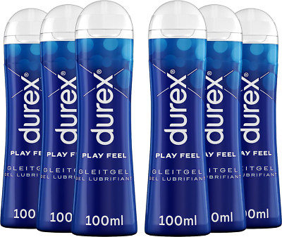 Durex Play Feel Gleitgel Gleitmittel Wasserbasis Sexspielzeug (6x 100ml) 600ml