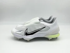Nike Force Zoom Trout 8 Pro Men's Size 10 White Metal Baseball Cleats CZ5915-100