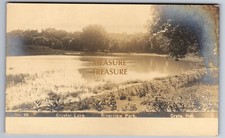 C.1910 RPPC CRETE, NE, CRYSTAL LAKE, RIVERVIE...