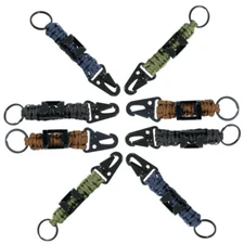 2 Pack 550 Paracord Bottle Opener Keychain - Heavy Duty Metal Clip & Key Ring