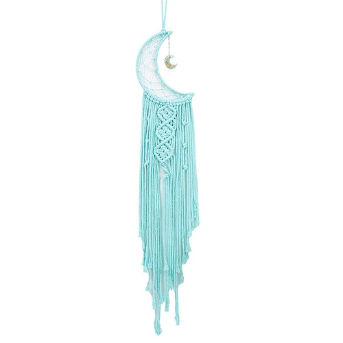 LED Boho Macrame Woven Wall Hanging Crochet Moon Star Dream Catcher with Tassel - Picture 25 of 35