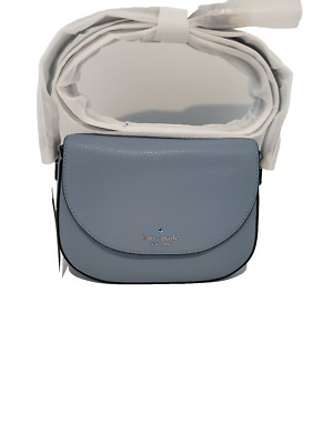 Kate Spade Leila Mini Flap Crossbody Polished Blue Leather WLR00396 NWT $239