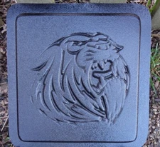Tiger Lion stepping stone mold plaster concrete plastic mould 12" x 11" x 1.25"