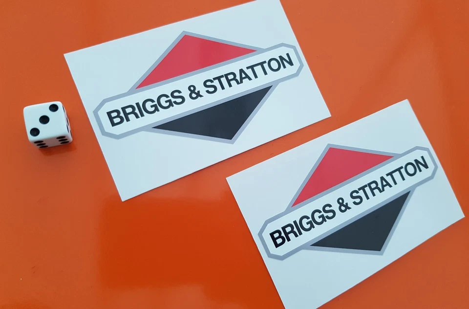 briggs and stratton decal stickers x 2 high quality vinyl 100mm x 55mm