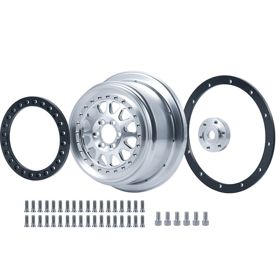 FLYXM 4Pcs Beadlock Wheel Rims for Losi Baja Rey 1/10 RC Car ＃10134-00 ...