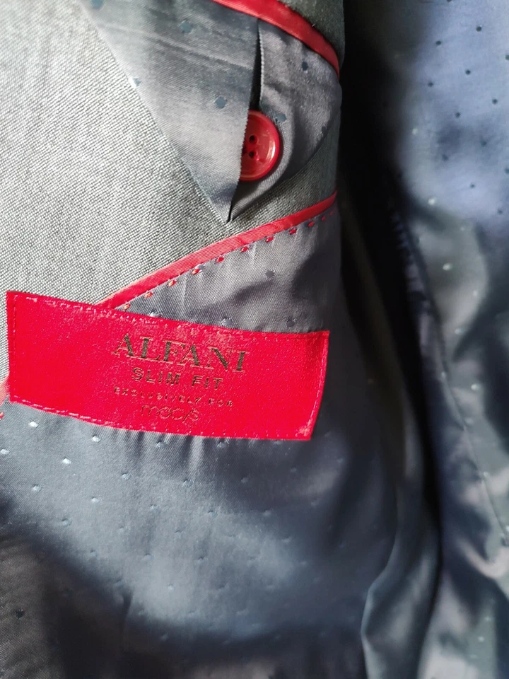 Abrigo deportivo Alfani etiqueta roja (44L) "Slim Fit" blazer 2 botones Foto 4 de 4