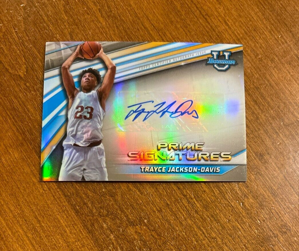 Trayce Jackson Davis 2021-22 Bowman U Refractor Auto PCSTJ Warriors Hoosiers /50