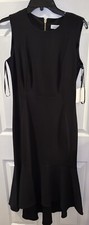 NEW w/ TAGS CALVIN KLEIN Women’s Black Long Zippered Cocktail Dress Size 6 (50”)
